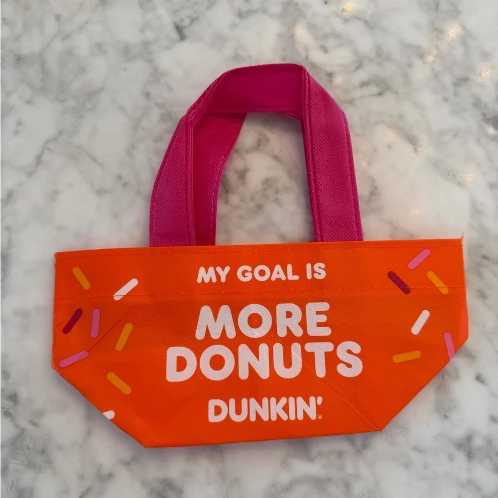 Dunkin' Donuts Limited Edition Orange & Pink Donut Tote Bag